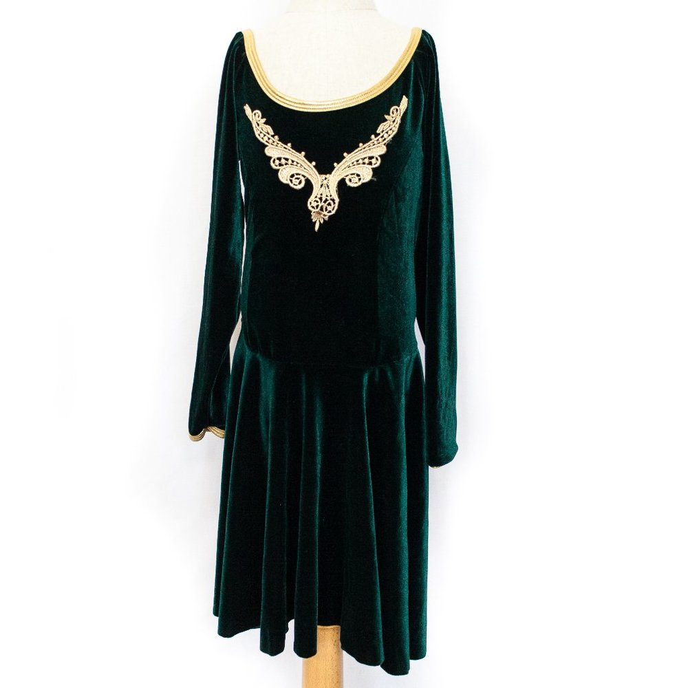 Green Velvet Dress Up Costume Dress | Girl's